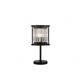Wichita Crystal Table Lamp - Satin Black
