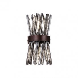 Woxsall Glass Flush Wall Light - Brown Oxide and Smoked Glass
