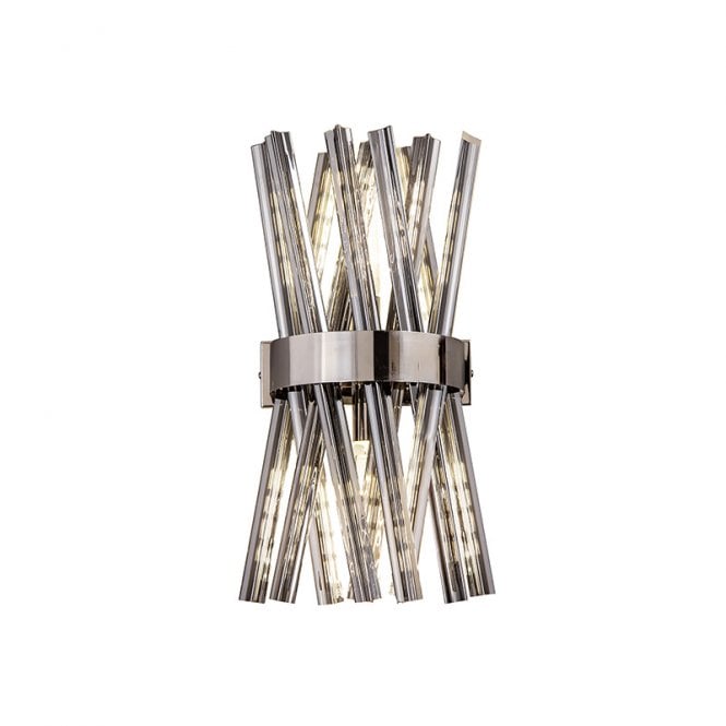 Discovery Lighting Woxsall Glass Flush Wall Light - Polished Nickel and Smoked Glass
