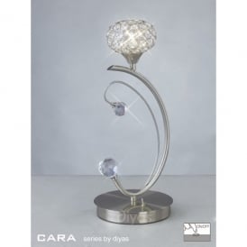 Cara Single Light Table Lamp In Satin Nickel Finish