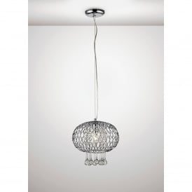 Chelsie Single Light Medium Ceiling Pendant In Polished Chrome Finish