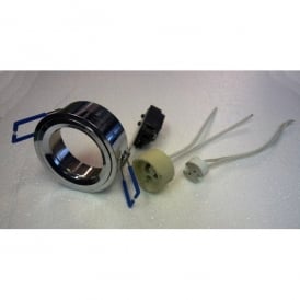 Downlight Component Kit Lampholders And Retaining Ring In Polished Chrome For Various Crystal Rims