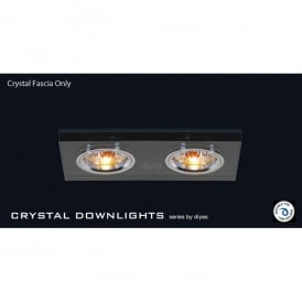 Slim Recessed Black Crystal Rectangle Downlight Fascia Only