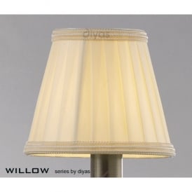Willow Small Candle Clip Shade with Pleated Cream Fabric