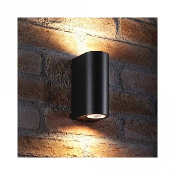Iluzzia E1321 Big Gala Outdoor Up & Down Wall Light in Black Finish