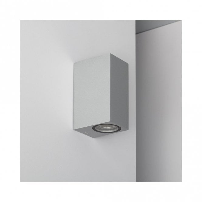 Iluzzia E2038 Miseno Outdoor 2 Light Up & Down Wall Fitting in Silver Finish