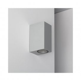 E2038 Iluzzia Miseno Outdoor 2 Light Up & Down Wall Fitting in Silver Finish