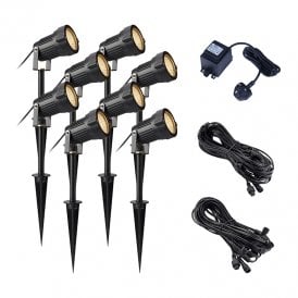 EasyFit Core 12v Garden Lights - Bloom LED SpotLights Kit - 8 Lights
