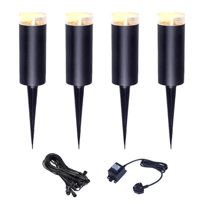 EasyFit Core 12v  Garden Lights - Botanic LED Post Light Kit - 4 Lights