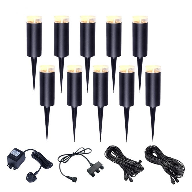 EasyFit Core 12v  Garden Lights - Botanic LED Post Lights Kit - 10 Lights