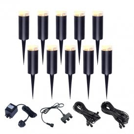 EasyFit Core 12v Garden Lights - Botanic LED Post Lights Kit - 10 Lights