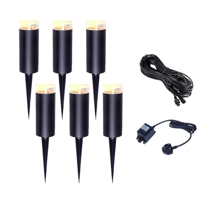 EasyFit Core 12v  Garden Lights - Botanic LED Post Lights Kit - 6 Lights