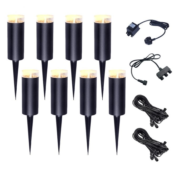EasyFit Core 12v  Garden Lights - Botanic LED Post Lights Kit - 8 Lights