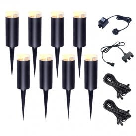 EasyFit Core 12v Garden Lights - Botanic LED Post Lights Kit - 8 Lights