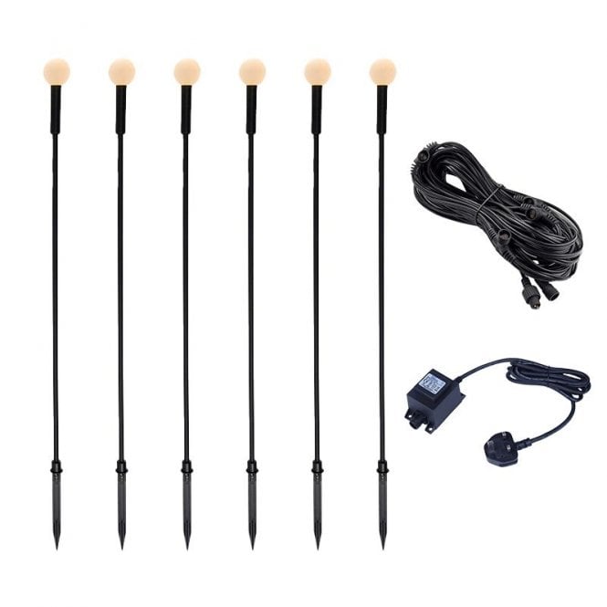 EasyFit Core 12v  Garden Lights - Daisy LED Outdoor Feature Stake Light Kit - 6 Lights