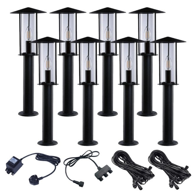 EasyFit Core 12v  Garden Lights - Elm LED Post Light Kit - 8 Lights