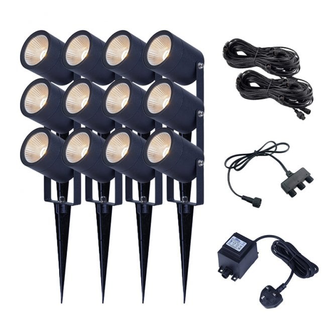 EasyFit Core 12v  Garden Lights - Fern LED Garden Spotlight Kit -12 Lights