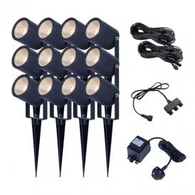 EasyFit Core 12v Garden Lights - Fern LED Garden Spotlight Kit -12 Lights
