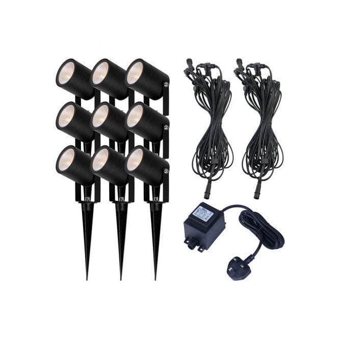 EasyFit Core 12v  Garden Lights - Fern LED Garden Spotlight Kit - 9 Lights