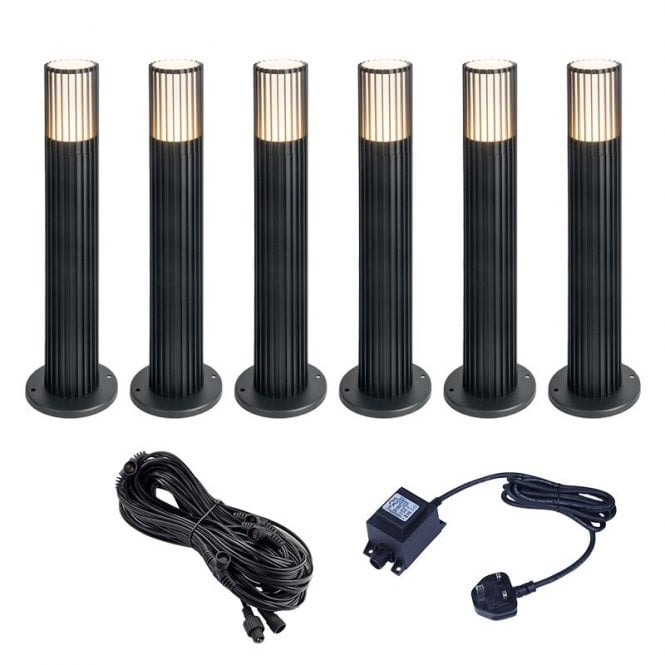EasyFit Core 12v  Garden Lights - Fuchsia LED Outdoor Post Light Kit - 6 Lights