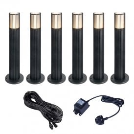 EasyFit Core 12v Garden Lights - Fuchsia LED Outdoor Post Light Kit - 6 Lights
