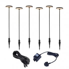 EasyFit Core 12v Garden Lights - Hydrangea LED Outdoor Feature Stake Light Kit - 6 Lights