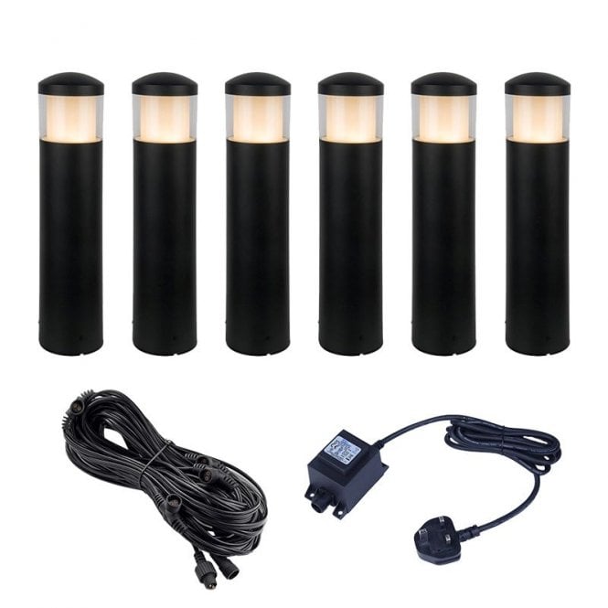 EasyFit Core 12v  Garden Lights - Long LED Outdoor Bollard Light Kit - 6 Lights