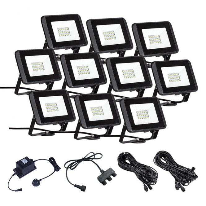EasyFit Core 12v  Garden Lights - Oak LED Floodlight Kit - 10 Lights