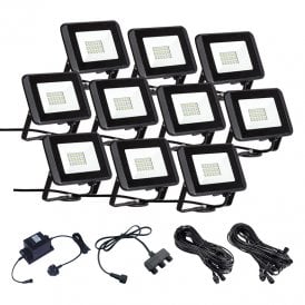 EasyFit Core 12v Garden Lights - Oak LED Floodlight Kit - 10 Lights