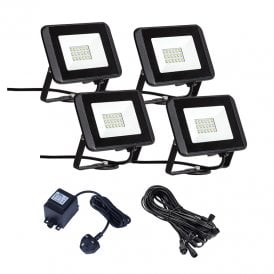 EasyFit Core 12v Garden Lights - Oak LED Floodlight Kit - 4 Lights