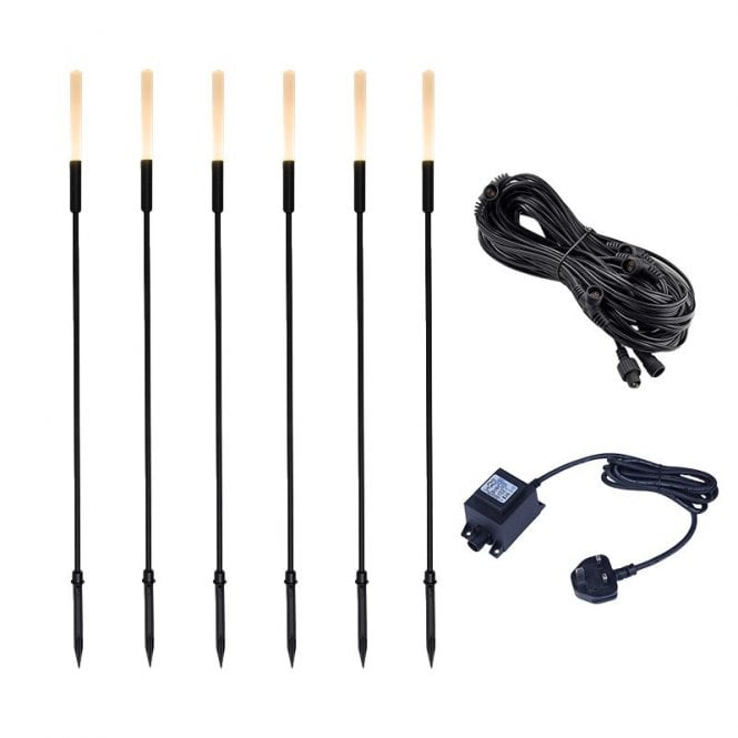 EasyFit Core 12v  Garden Lights - Orchid LED Outdoor Feature Stake Light Kit - 6 Lights