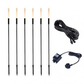 EasyFit Core 12v Garden Lights - Orchid LED Outdoor Feature Stake Light Kit - 6 Lights