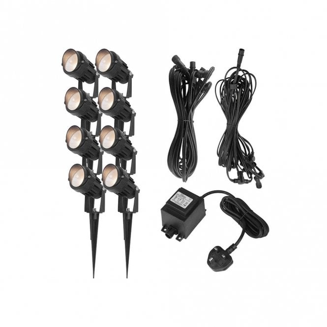 EasyFit Core 12v  Garden Lights - Palm 6W LED Garden Spotlight Kit - 8 Lights