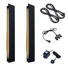 EasyFit Core 12v Garden Lights - Poppy LED Outdoor Flush Wall Light Kit - 2 Lights