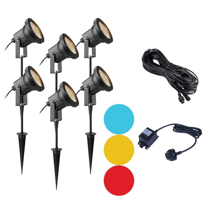 EasyFit Core 12v  Garden Lights - Scene LED Spotlight Kit - 6 Lights