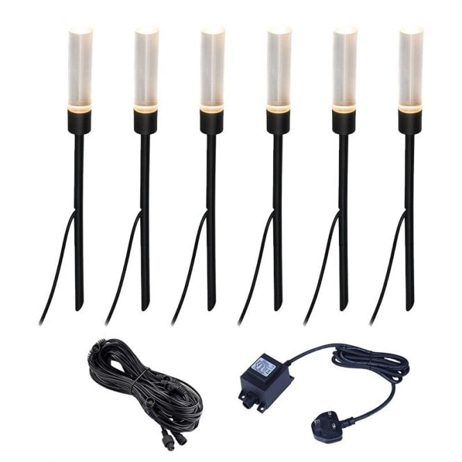 EasyFit Core 12v  Garden Lights - Snowdrop LED Outdoor Garden Feature Stake Light Kit - 6 Lights