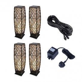 EasyFit Core 12v Garden Lights - Violet LED Outdoor Feature Light Kit - 4 Lights
