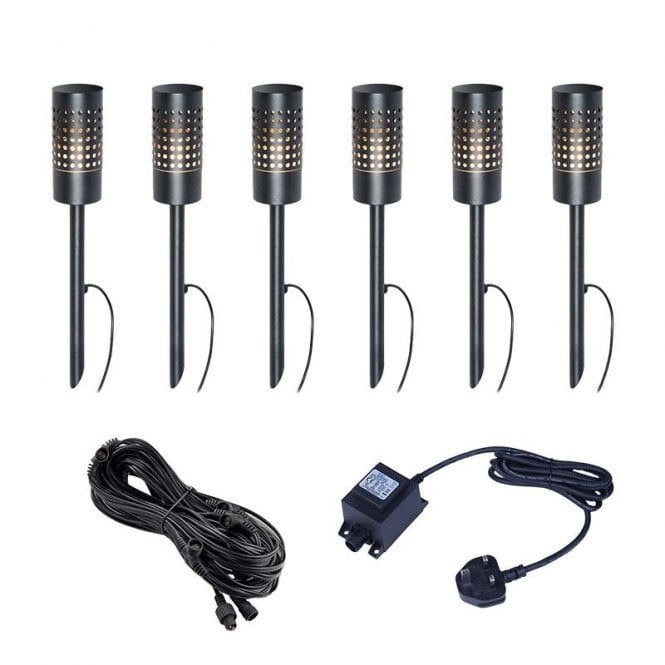 EasyFit Core 12v  Garden Lights - Willow LED Outdoor Feature Stake Light Kit - 6 Lights