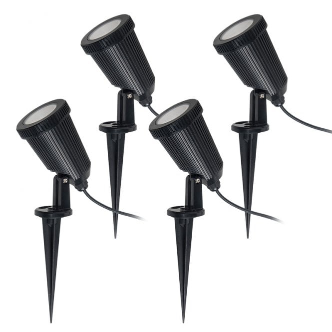 EasyFit Remote  12v Garden Lights - Ash LED Spotlight Kit - 4 Lights