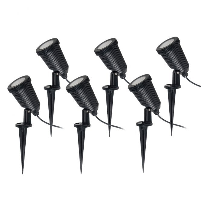 EasyFit Remote  12v Garden Lights - Ash LED Spotlight Kit - 6 Lights