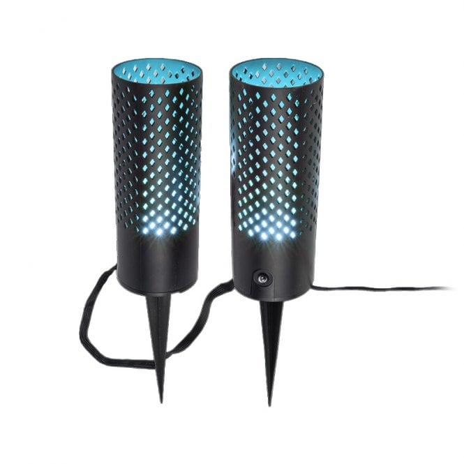 EasyFit Remote  12v Garden Lights - Rose LED Outdoor Feature Stake Light With PIR Sensor- 2 Lights