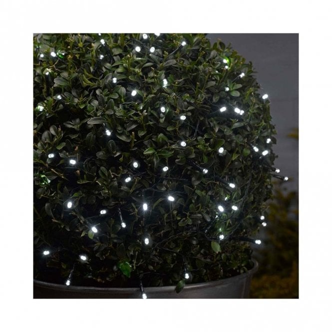 Edit Lighting 19M Set of 200 Battery Operated Cool White LED String Lights on Black Cable