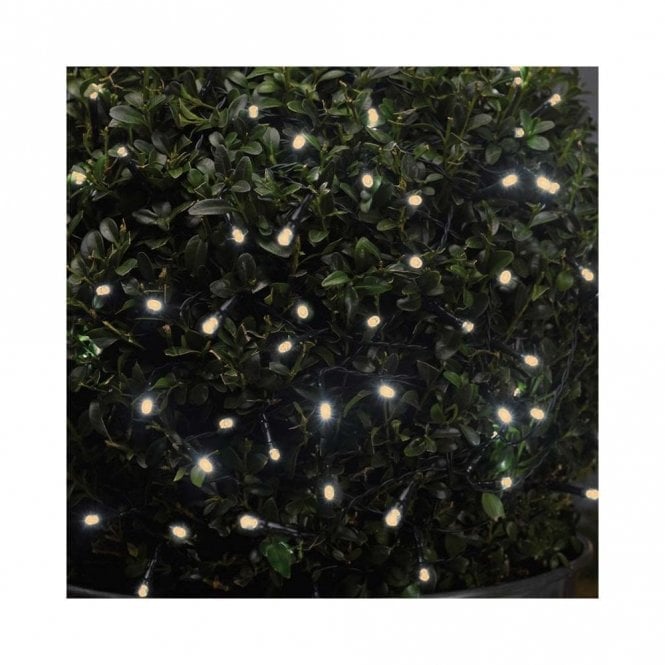 Edit Lighting 19M Set of 200 Battery Operated Warm White LED Multi Function String Lights on Green Cable
