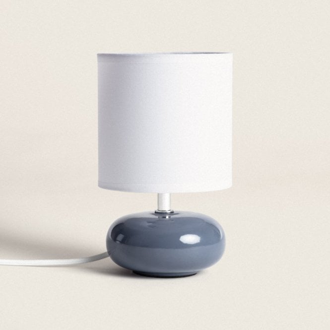 Edit Lighting Ava Ceramic Table Lamp In Ocean Blue Finish
