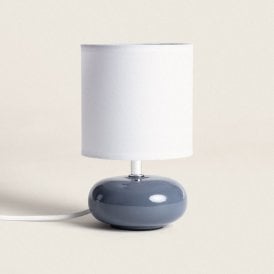 Ava Ceramic Table Lamp In Ocean Blue Finish