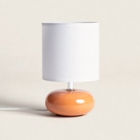 Ava Ceramic Table Lamp In Orange Finish