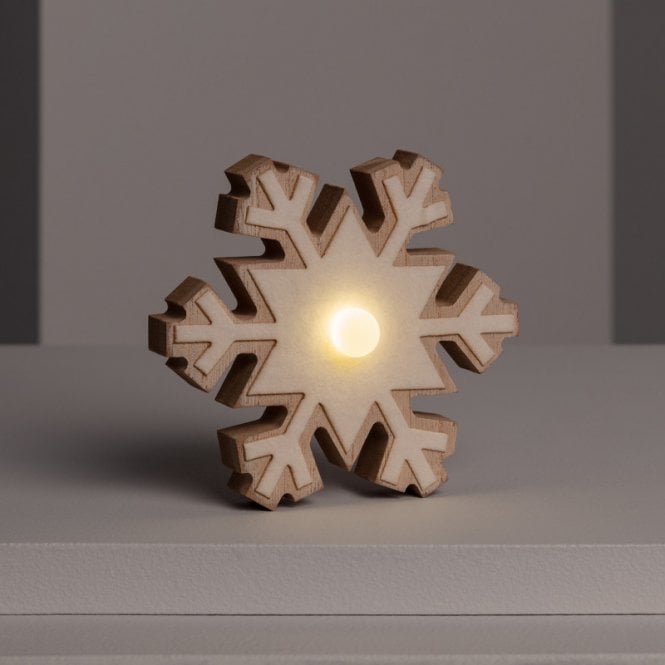 Edit Lighting Battery Operated LED Snowflake Light - Natural
