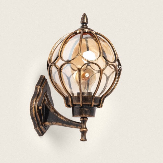 Edit Lighting Brindox Outdoor Lantern Wall Light In Gold Finish