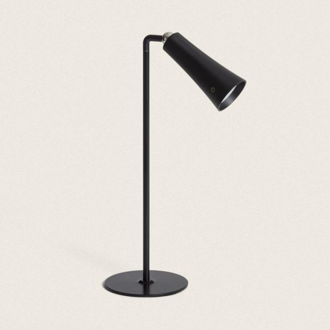 Edit Lighting Bysta USB Rechargeable LED Touch Table Lamp In Black Finish
