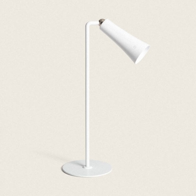 Edit Lighting Bysta USB Rechargeable LED Touch Table Lamp In White Finish